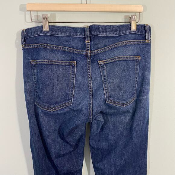 J Crew Women's Blue Medium Wash Low Rise Bootcut Jeans Size 30 Made In USA - Picture 4 of 7